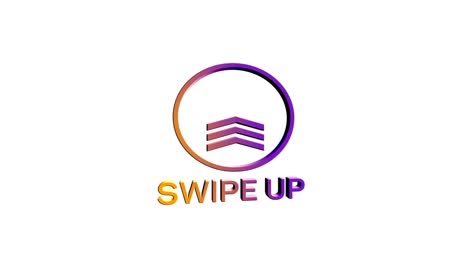 3d 위로 스와이프, 위로 화살표 버튼, 다채로운 그라디언트, 응용 프로그램 및 소셜 네트워크 아이콘, 광고를 위해 위로 스 와이프, 소셜 미디어 스크롤 화살표, 알파 채널과 함께 4k 비디오 애니메이션