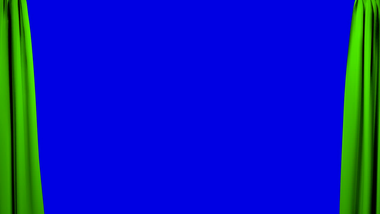 Curtains opening and closing stage theater cinema green screen 4K