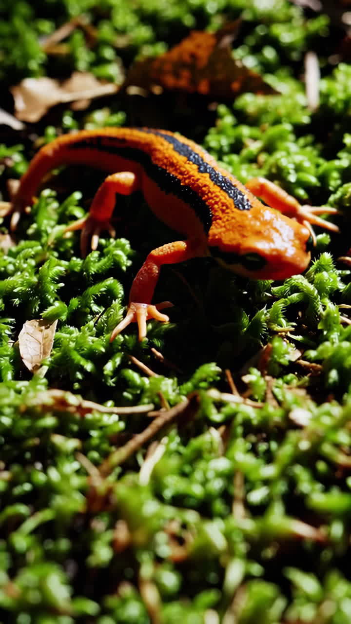 Orange Salamander on Moss