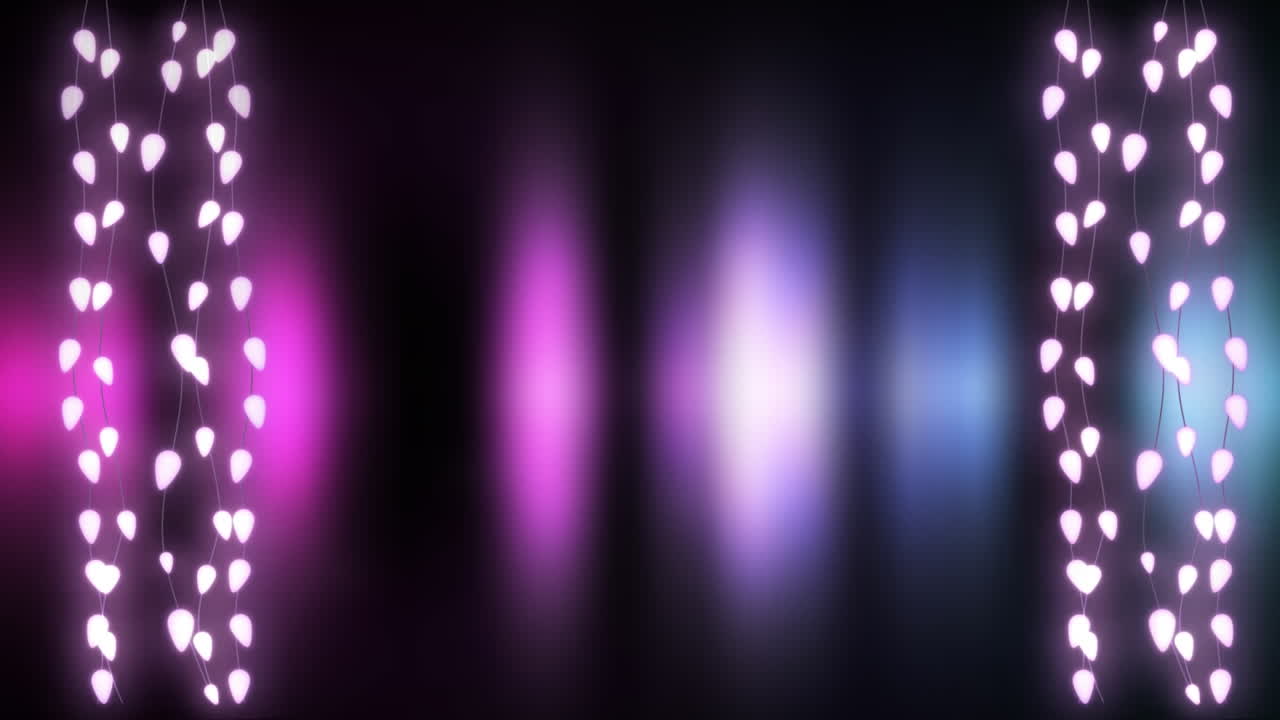 cadenas brillantes de luces de hadas en un fondo colorido