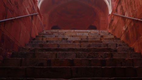 humayun tomb at misty morning from unique perspective shot is taken at delhi india