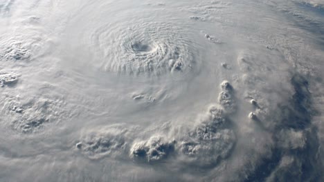 satellite view of a large hurricane with a well defined eye.