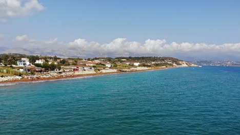 view of ionian sea and red sand beach of megas lakkos in kefalonia island, greece