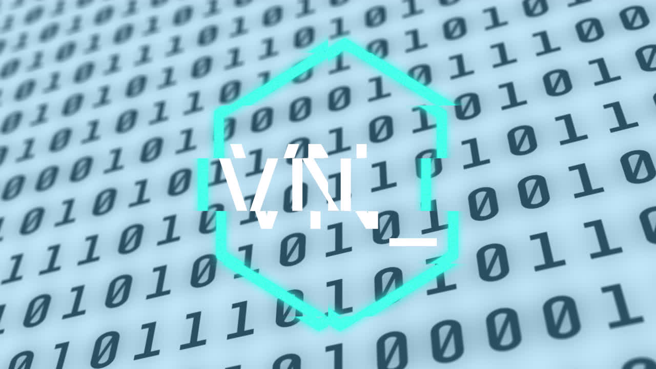 백색 배경에 바이너리 코딩을 통해 nft 텍스트의 애니메이션