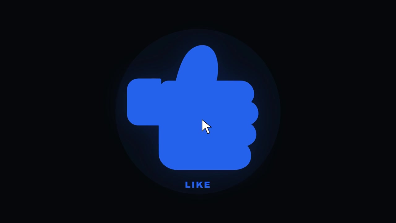 Digital Like Button Animation with Mouse Cursor Interaction
