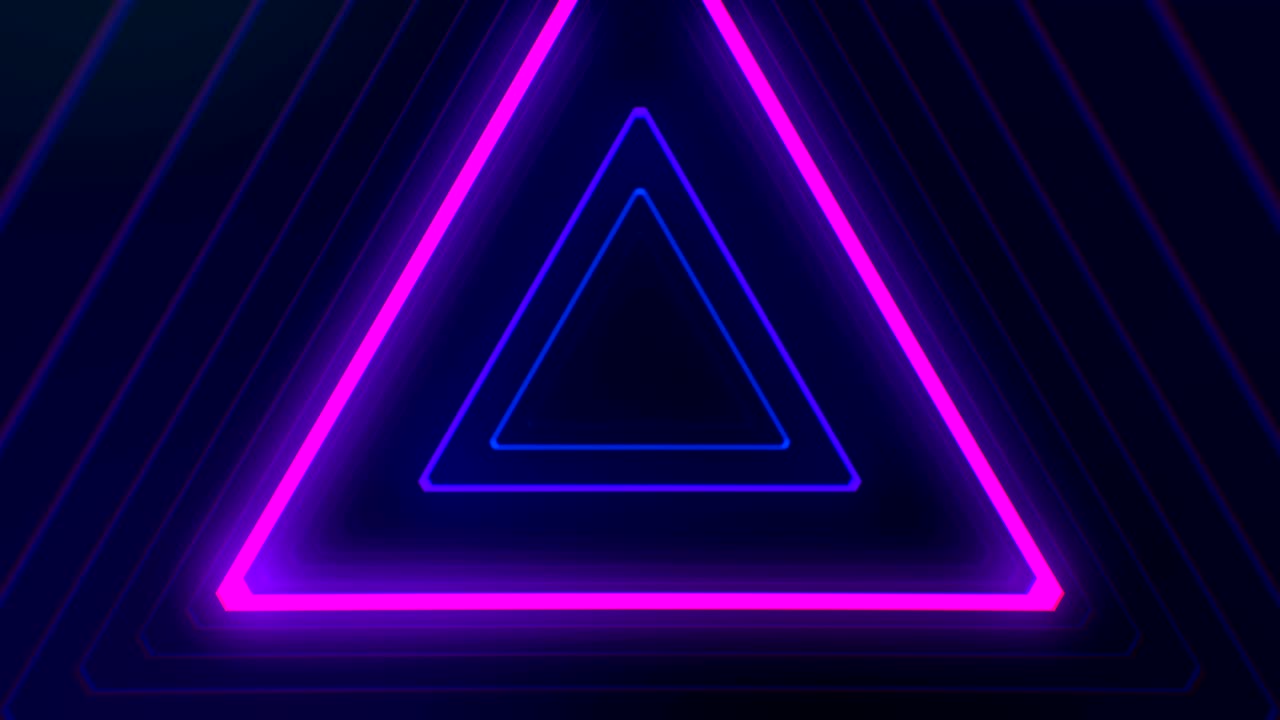 el túnel del triángulo futurista de hud es un bucle de vj sin costuras con gráficos de movimiento de neón 4k para led.