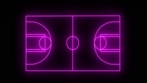 animation of pink neon sports stadium on black background