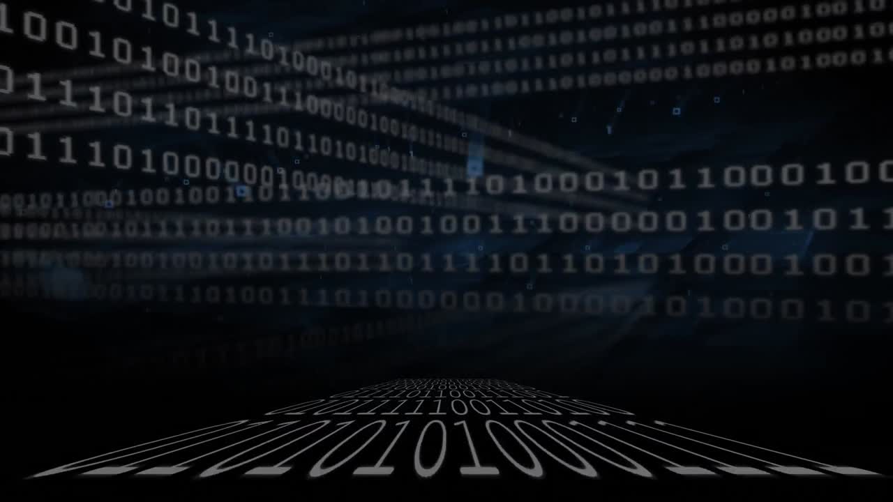 Binary coding on a black background