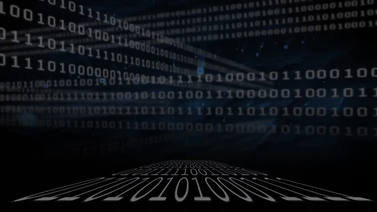 Binary coding on a black background