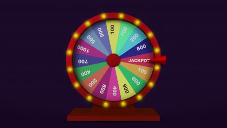 fortune or casino wheel spinning to stop jackpot position.