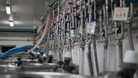 industrial piping and equipment in a manufacturing facility