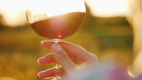 wine glass at sunset