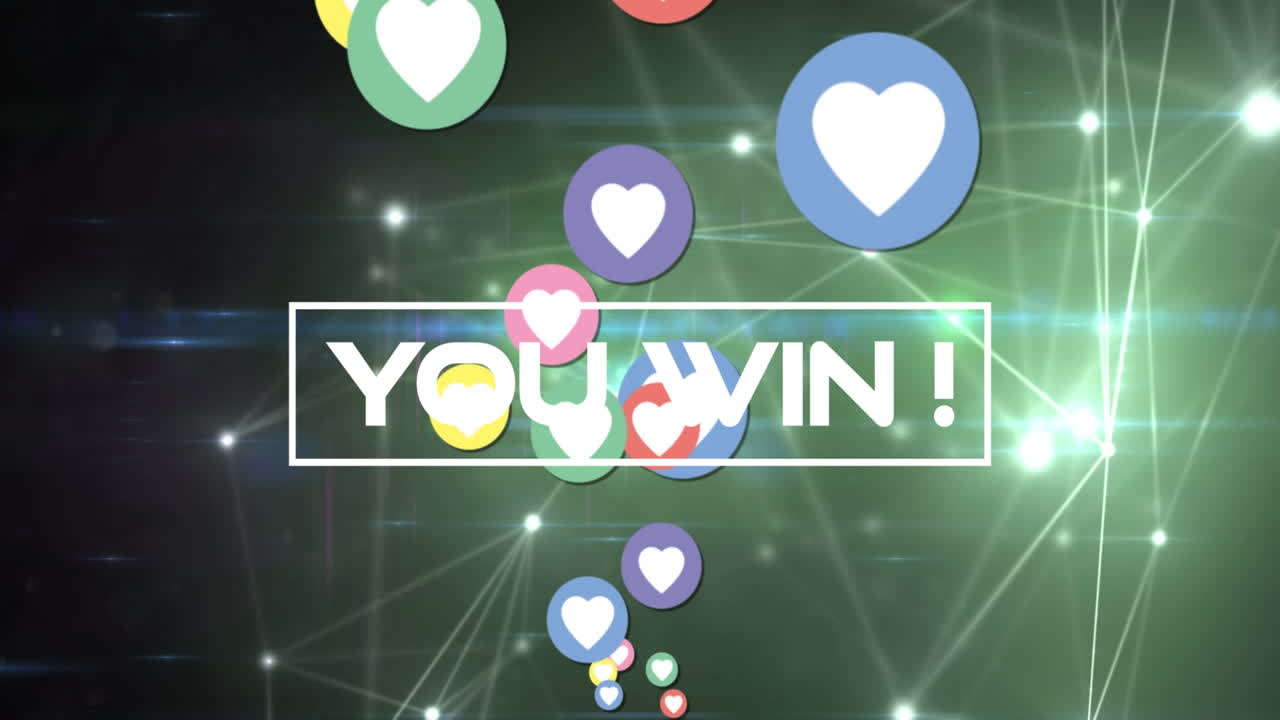 빛나는 커뮤니케이션 네트워크를 통해 사랑의 마음으로 텍스트를 이기는 애니메이션