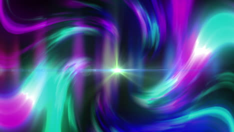 animation of blue and pink swirling lights rotating on black background