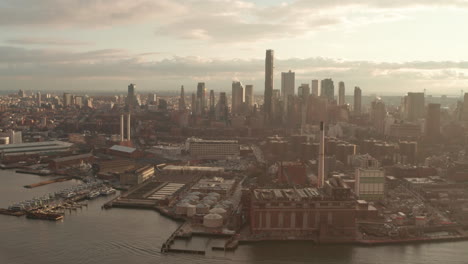 Toma-Aérea-Del-Control-Deslizante-Del-Centro-De-Brooklyn-Nueva-York