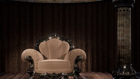 escenario de cortina de teatro de lujo con silla