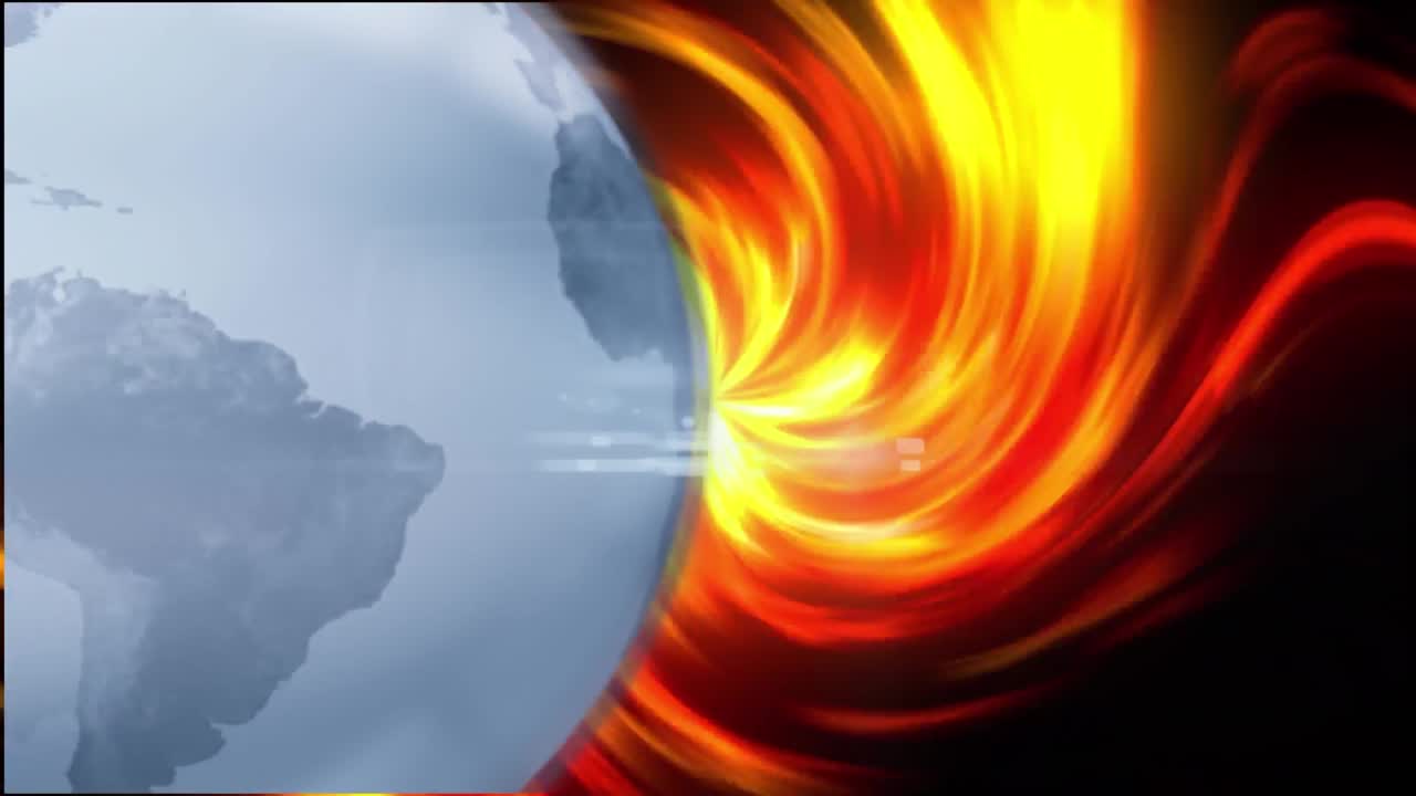 파란색 기술 배경에 대한 빛의 점의 디지털 생성 이미지.