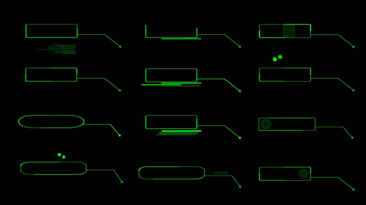 llamar a los elementos de tono verde fresco hud tecnología digital movimiento