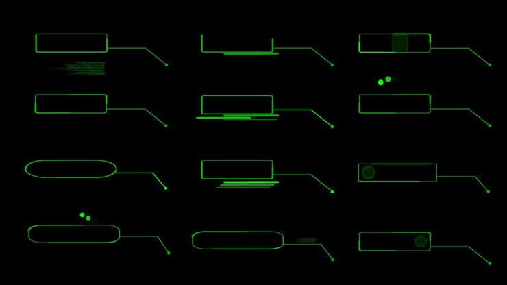 Call out fresh green tone HUD elements digital technology motion