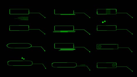 llamar a los elementos de tono verde fresco hud tecnología digital movimiento
