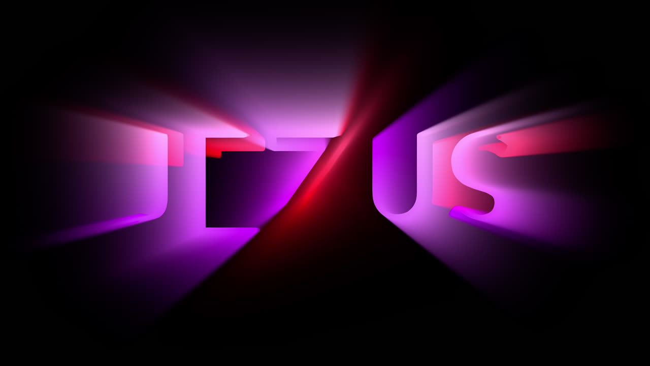 Seamless loop searchlight animation Jezus TEN SECONDS Polish and Dutch language