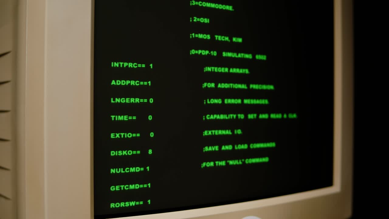 Vintage Computer Screen Displaying Code