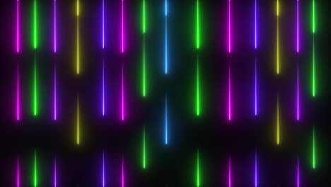 las luces de neón caen abstracciones coloridas animación de fondo video. salvapantallas retro 4k bucle