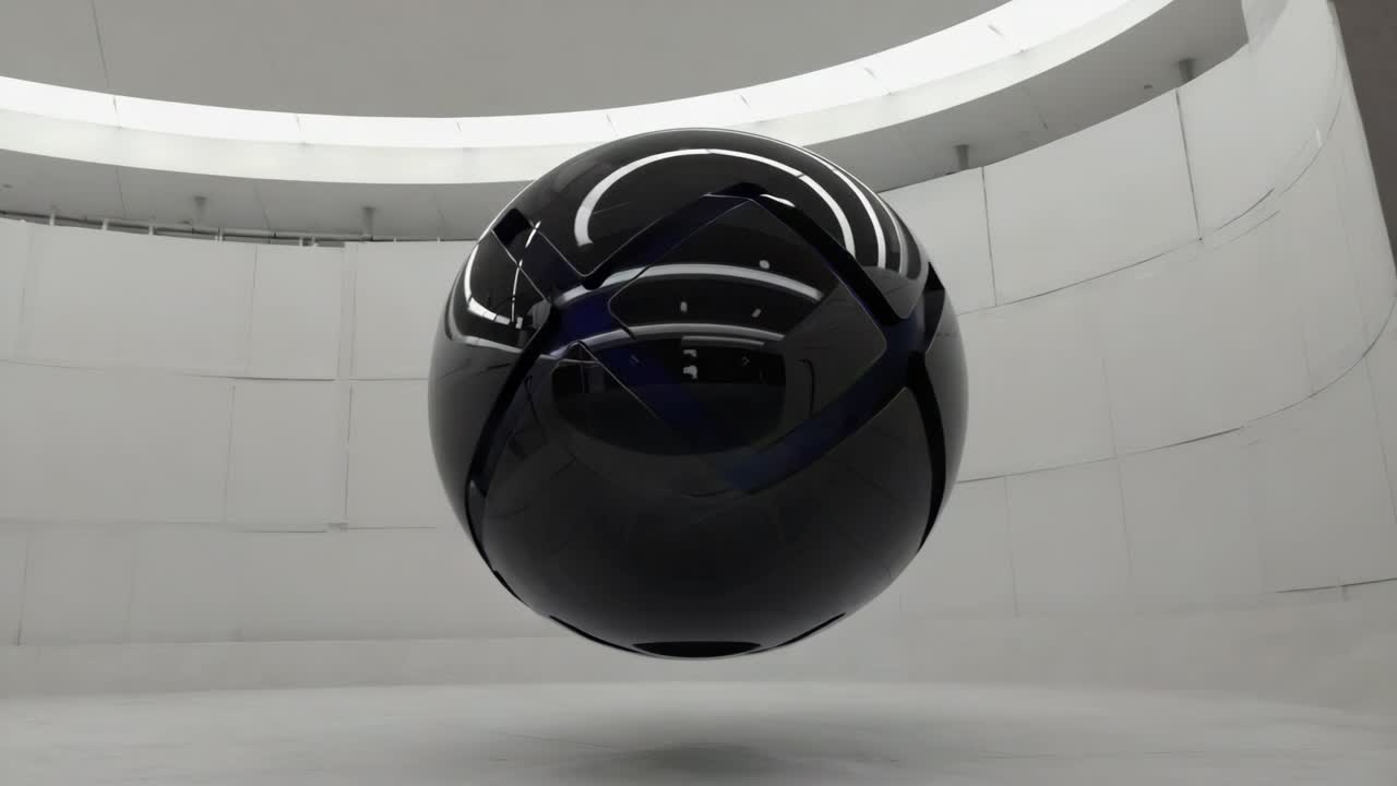 Sphere with Blue X in Modern Interior