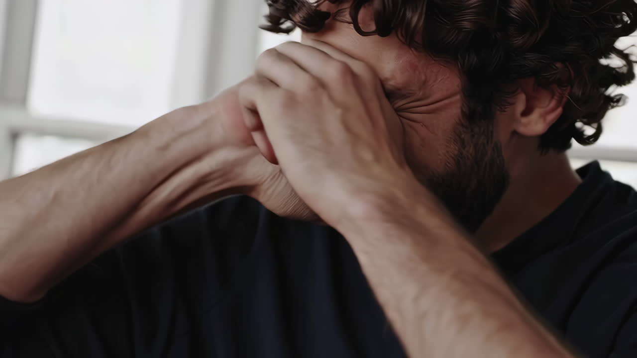 Man expressing different emotions