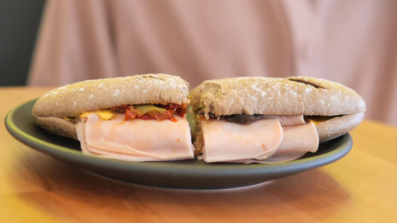 Ham Sandwich on a Plate