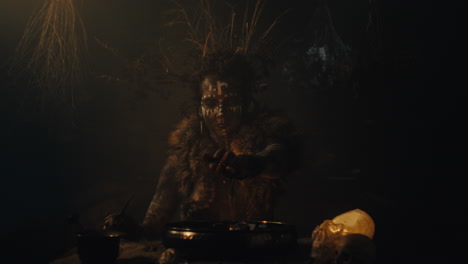 a witch in an old magical hut cast a curse