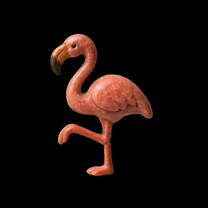 Ceramic Flamingo Figurine Standing on One Leg