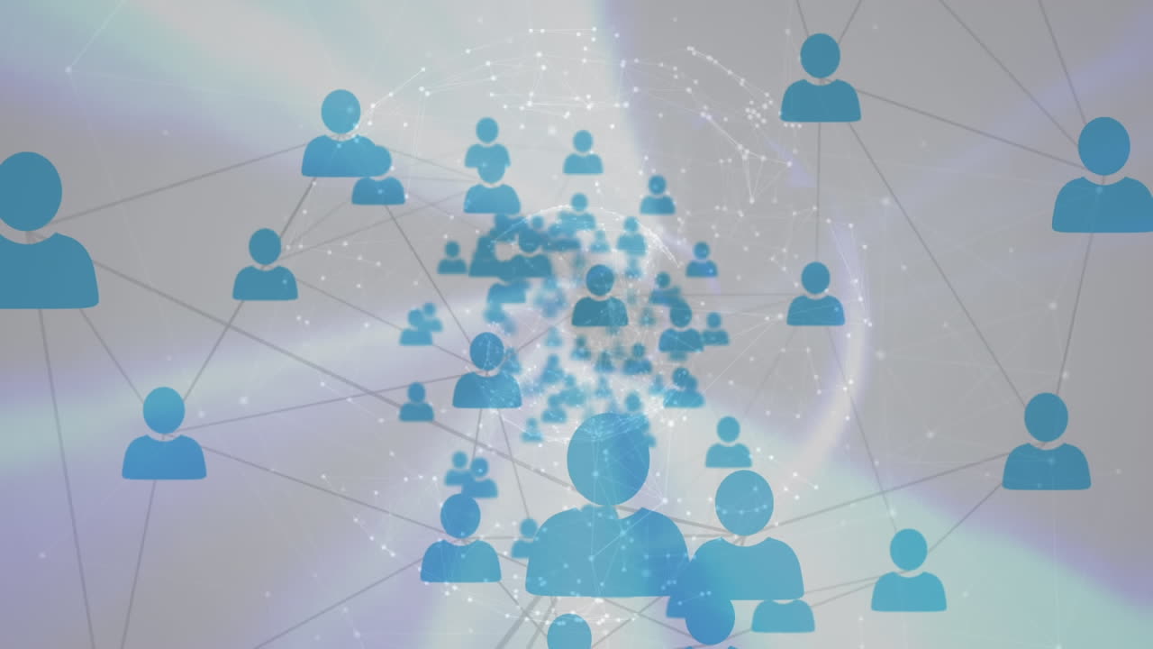 사람들과의 연결의 네트워크와 함께 지구의 애니메이션 아이콘