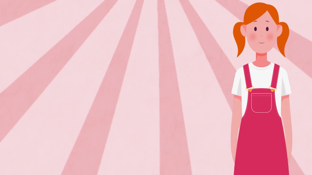 얼굴 마스크를 쓰고 움직이는 젊은 여성의 애니메이션