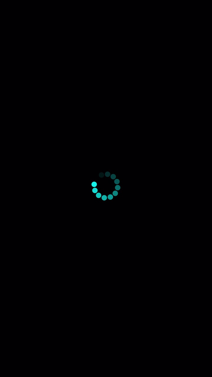 Seamless Loop of Teal Dots Loading Animation on Black Background