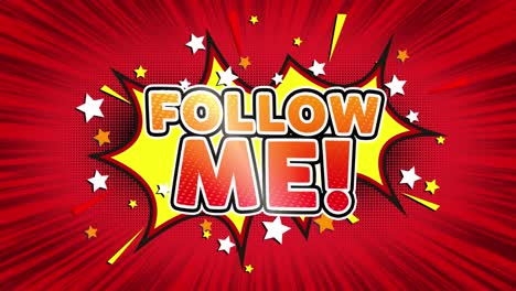 follow me comic book style graphic design