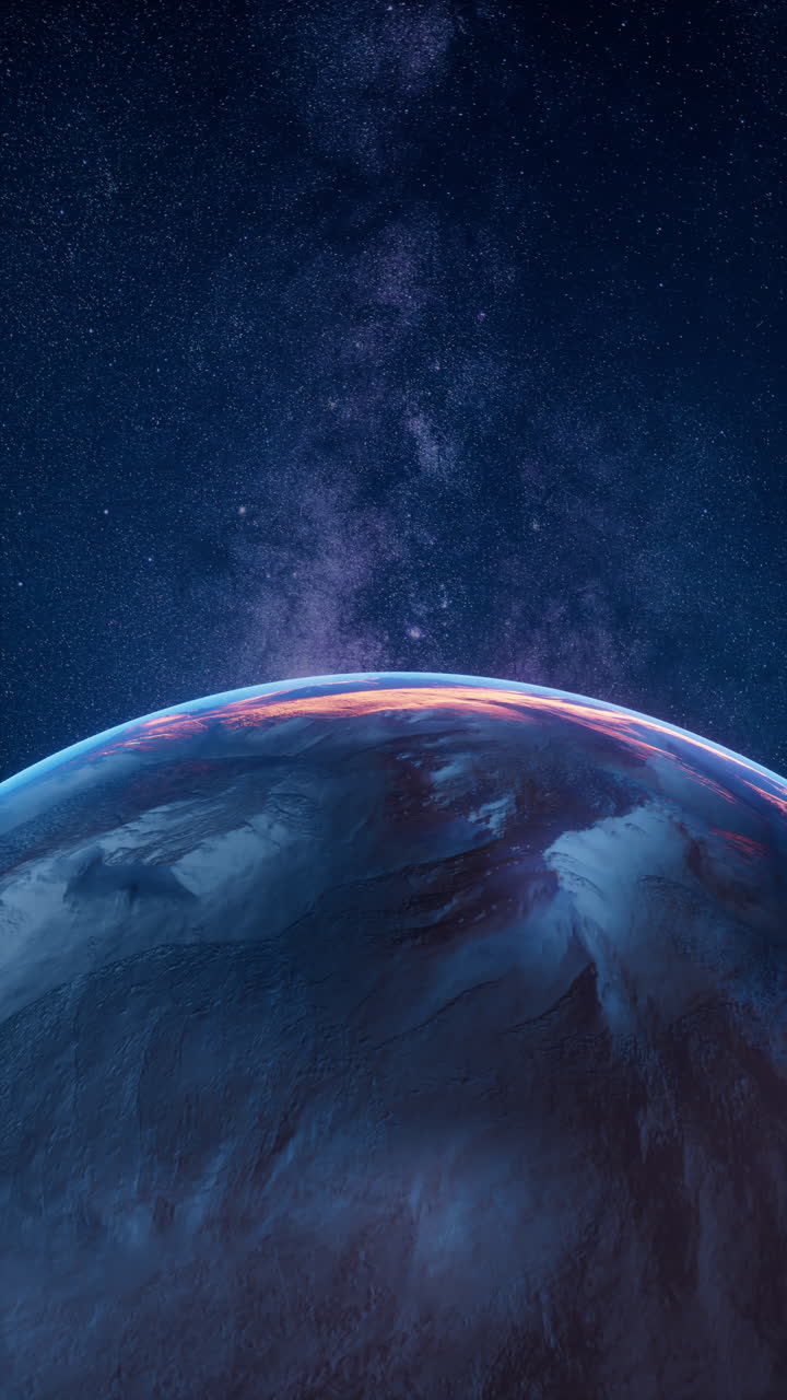 planeta en el espacio exterior, renderización en 3d.