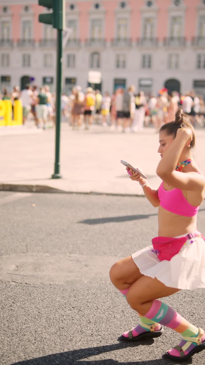 Woman Celebrating at a Pride Parade