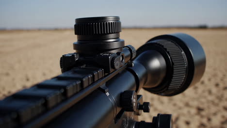 close-up of a rifle scope