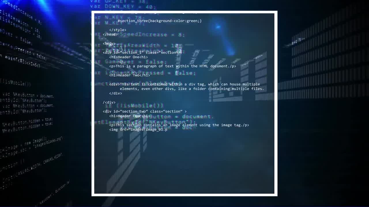 animacja przetwarzania danych na ekranie
