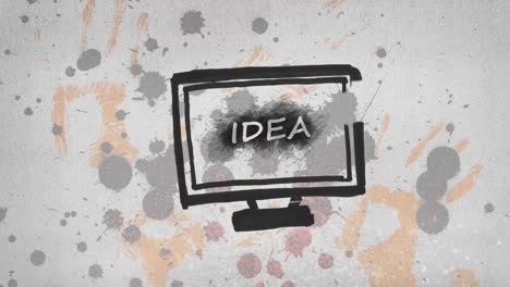 animación digital de una idea en un monitor