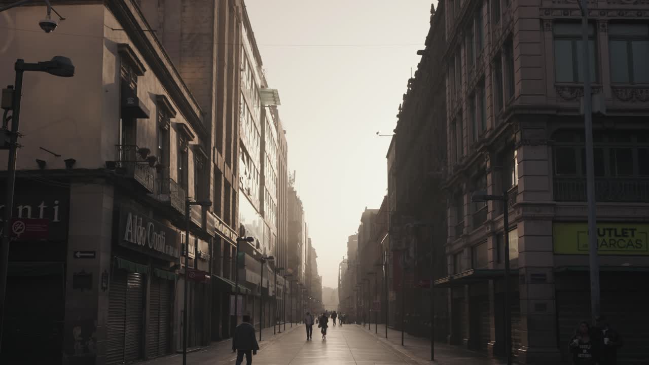 City Street View with Buildings and People