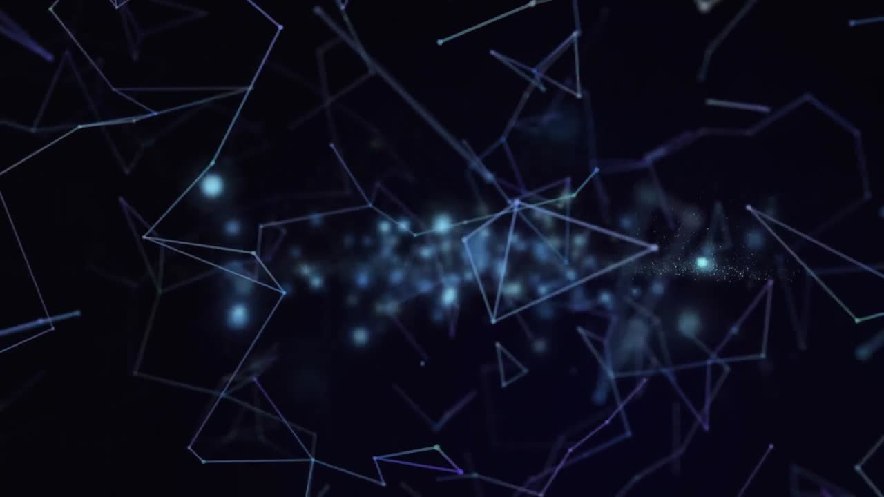 Network of connections against blue background