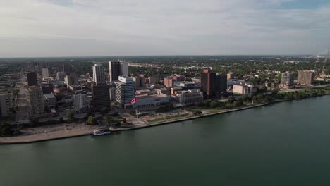 aerial panorama of windsor, ontario skyline, 4k