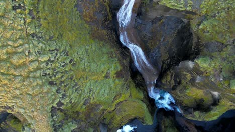 Unique-overhead-aerial-of-Stuðlagil-Canyon