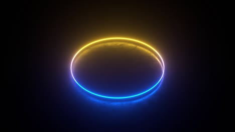 multicolored neon circle. motion background seamless loop. abstract futuristic hi-tech. coloured circle with various rotations and effects in space trough time. video animation ultra hd 4k 3840x2160