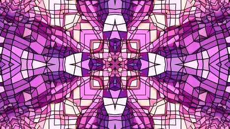low poly geometric abstract background as a moving stained glass or kaleidoscope effect in 4k. Loop 3d animation, seamless footage in popular low poly style. V6