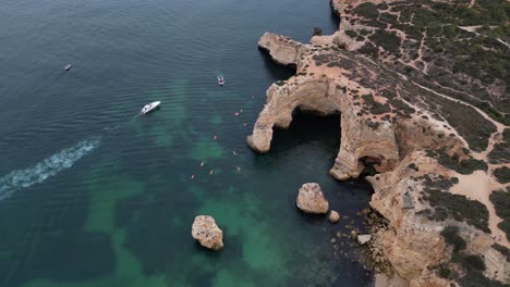 Stationary-drone-shot-of-Portuguese-Southern-Coast