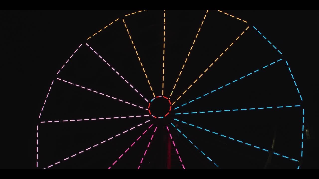 Ferris Wheel full frame with lights on