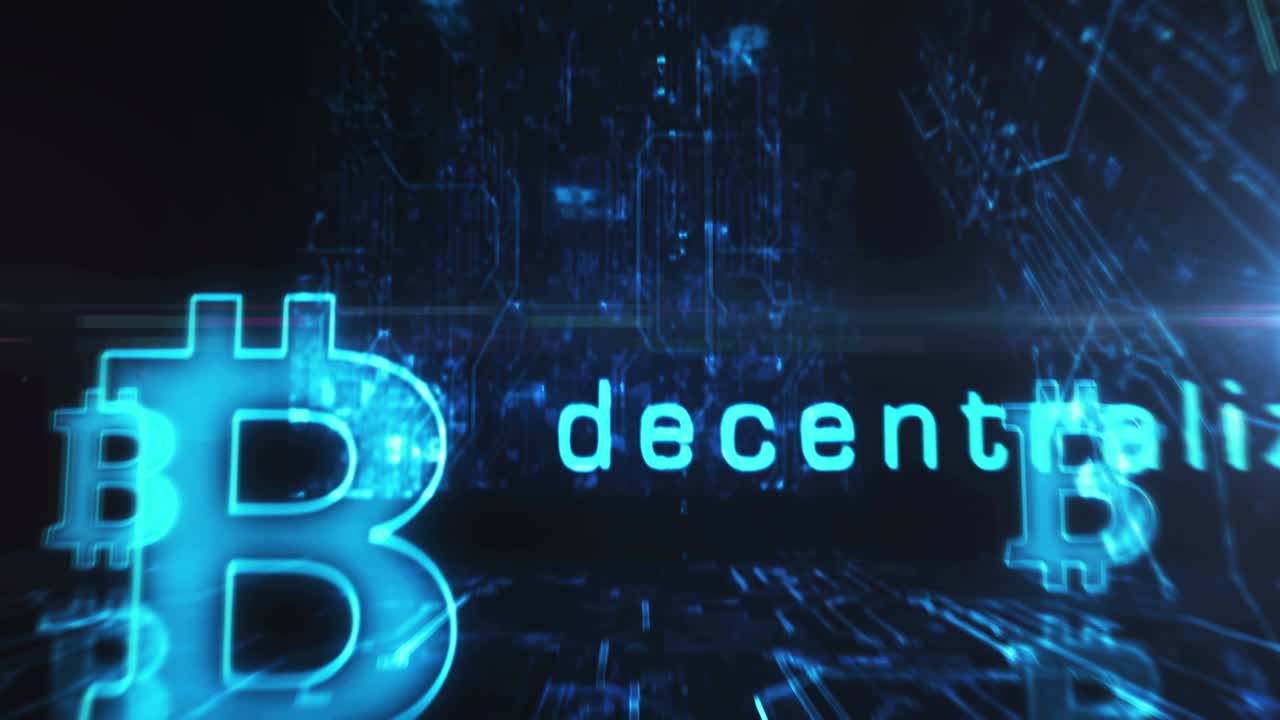 bitcoin blockchain criptomoneda símbolos ciclo concepto cibernético